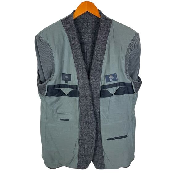 Banana Republic REDA 1865 Wool Plaid Sport Coat Blazer Men's Size 46R Slim fit - Picture 5 of 15
